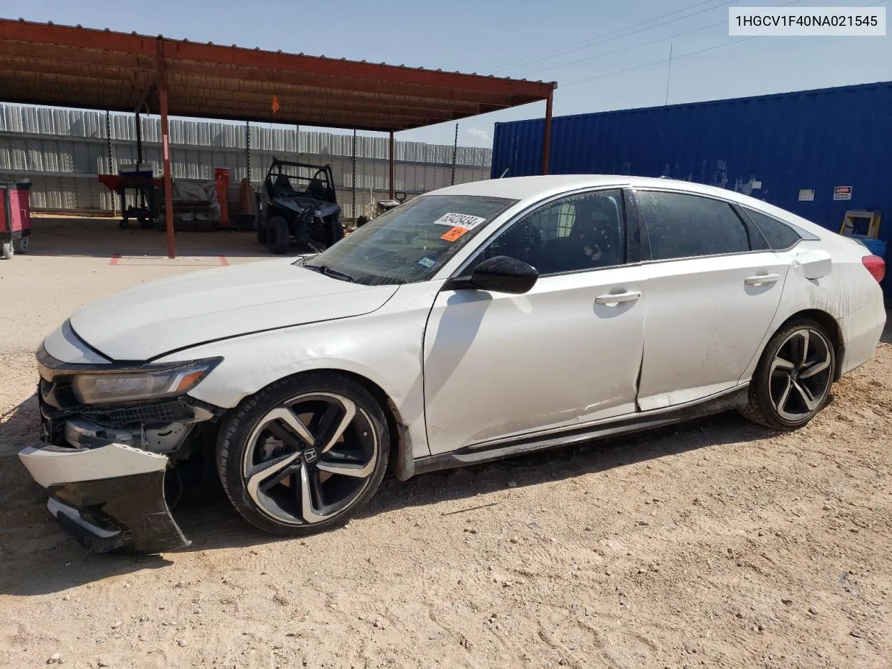 2022 Honda Accord Sport Se VIN: 1HGCV1F40NA021545 Lot: 63428434