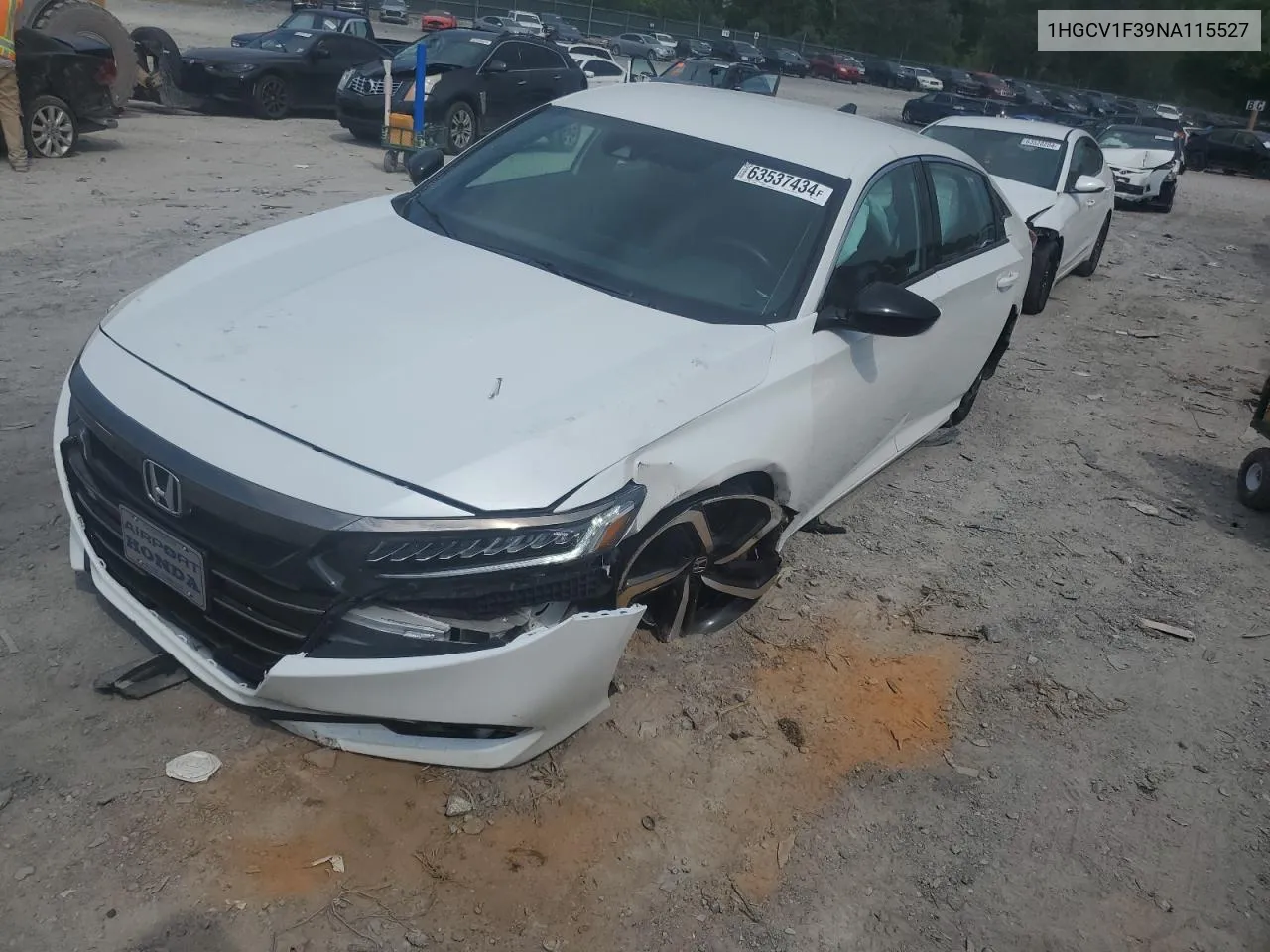 2022 Honda Accord Sport VIN: 1HGCV1F39NA115527 Lot: 63537434