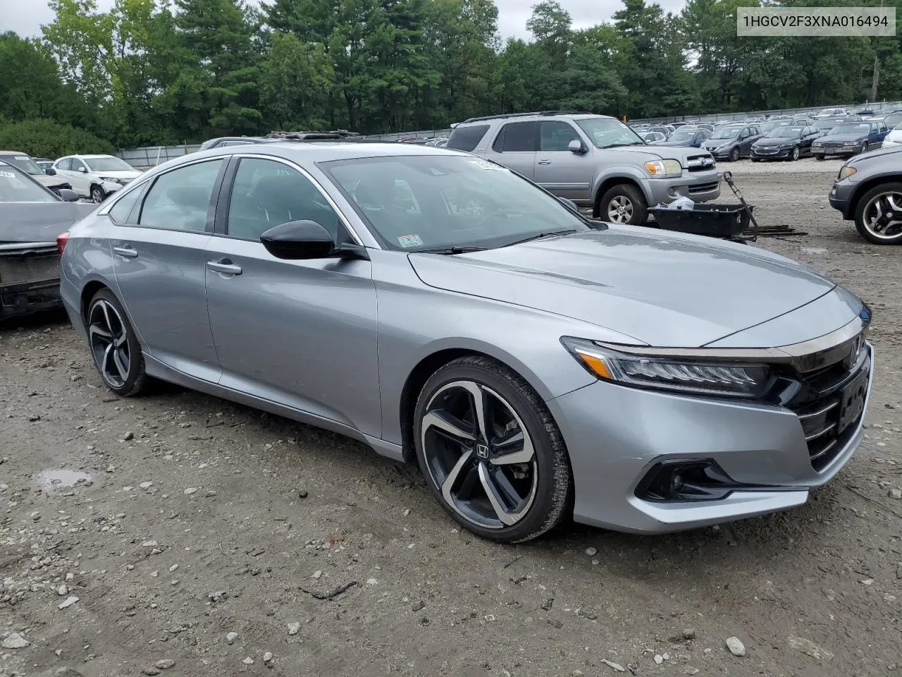 1HGCV2F3XNA016494 2022 Honda Accord Sport