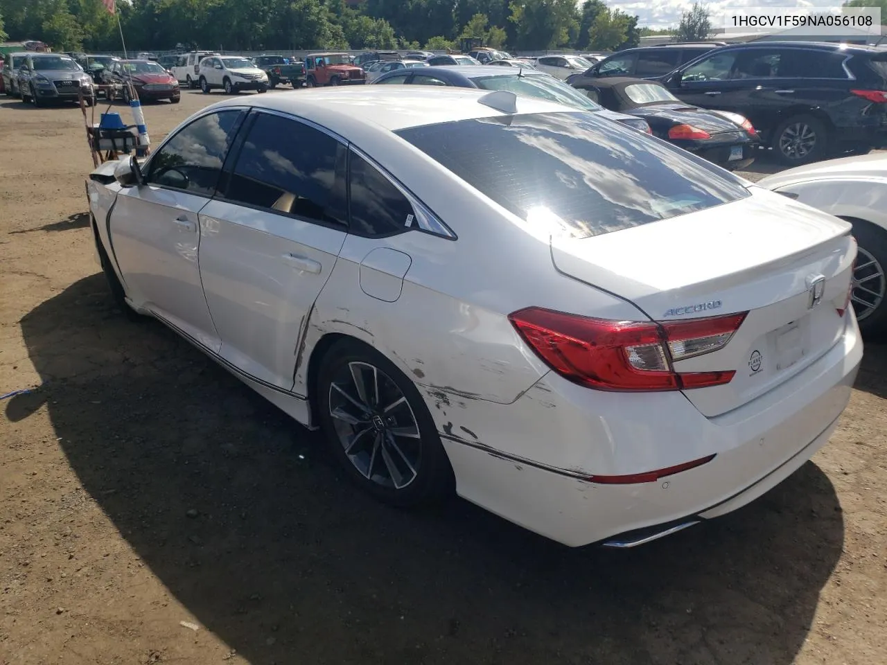 2022 Honda Accord Exl VIN: 1HGCV1F59NA056108 Lot: 66122624