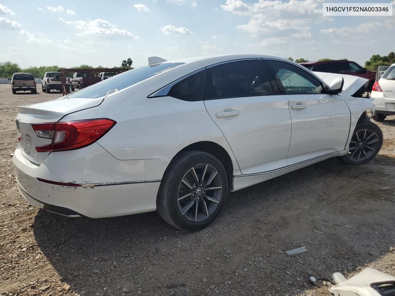 2022 Honda Accord Exl VIN: 1HGCV1F52NA003346 Lot: 68559614