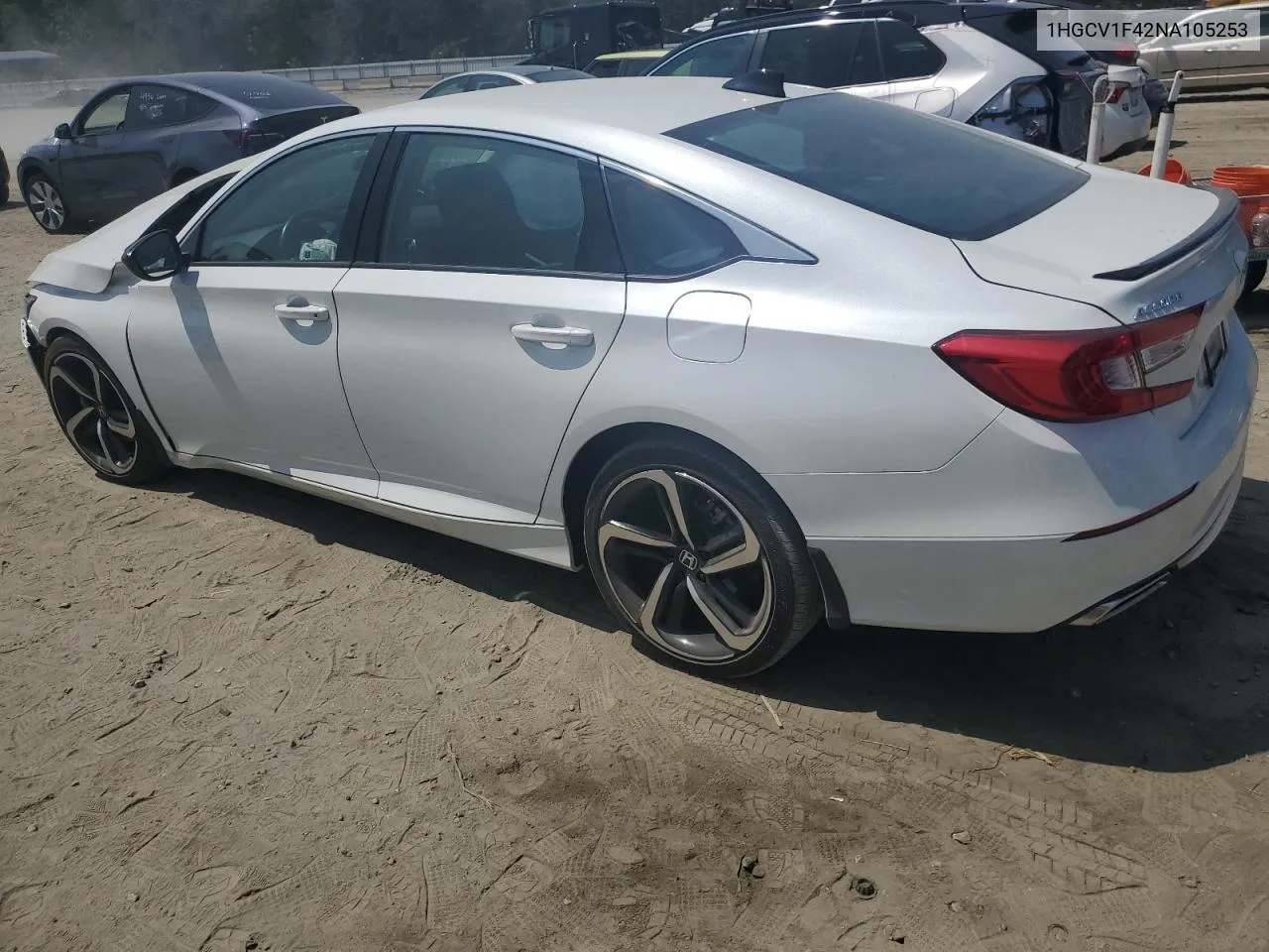 1HGCV1F42NA105253 2022 Honda Accord Sport Se