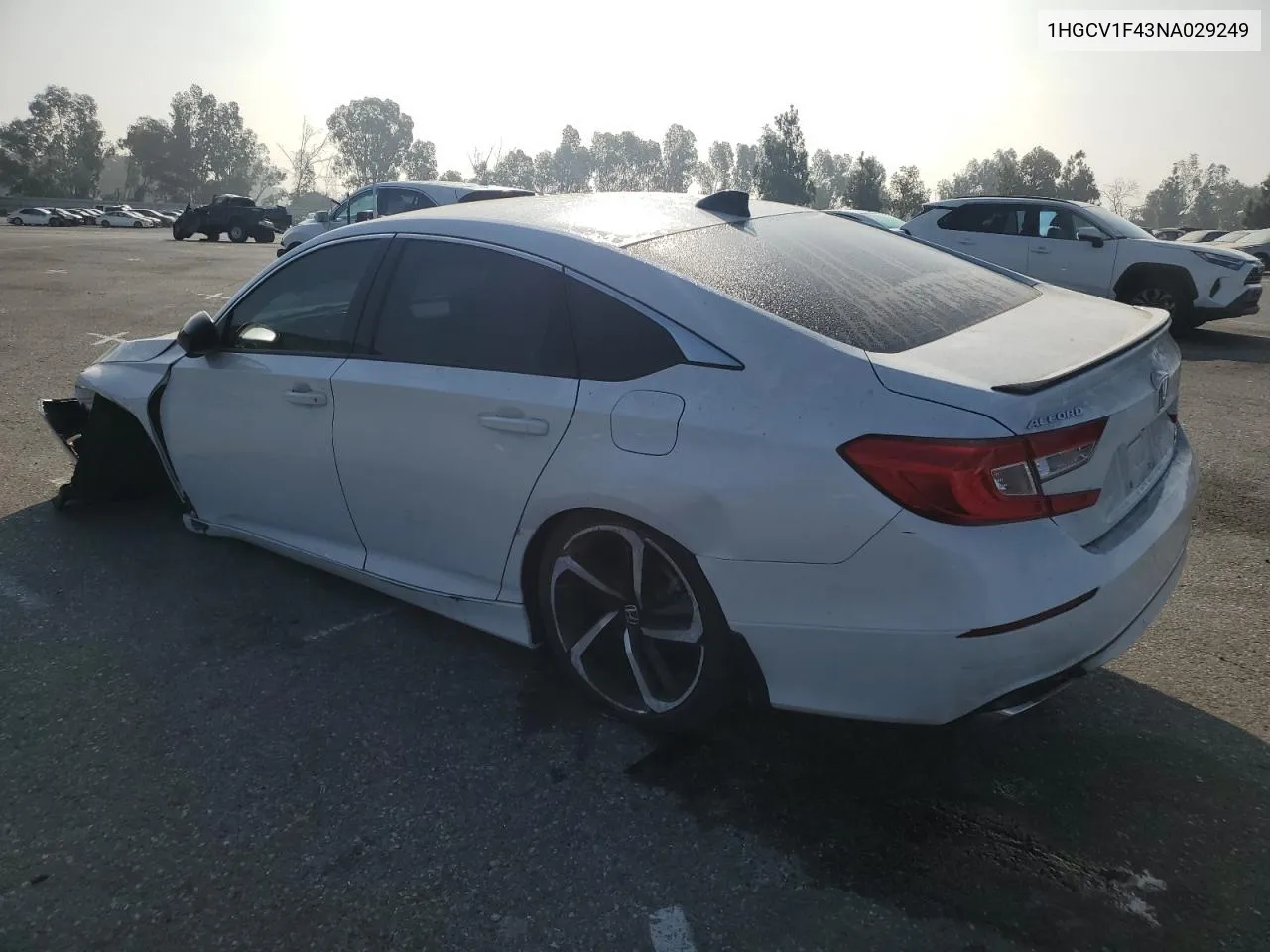 1HGCV1F43NA029249 2022 Honda Accord Sport Se