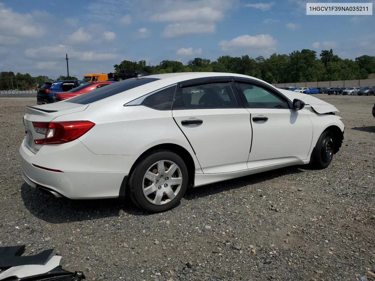 1HGCV1F39NA035211 2022 Honda Accord Sport