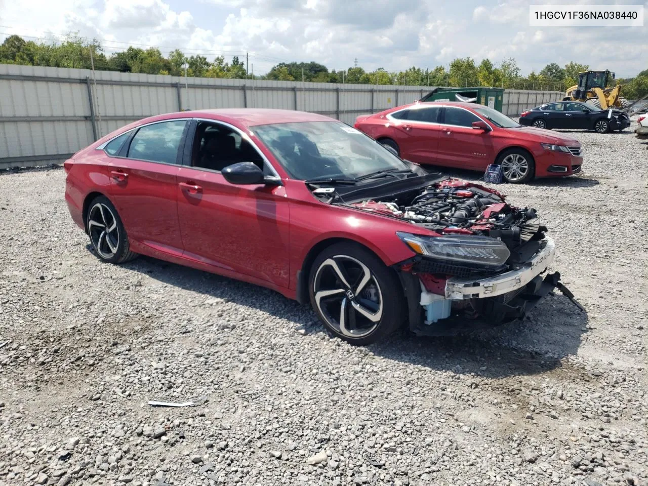 2022 Honda Accord Sport VIN: 1HGCV1F36NA038440 Lot: 69844714