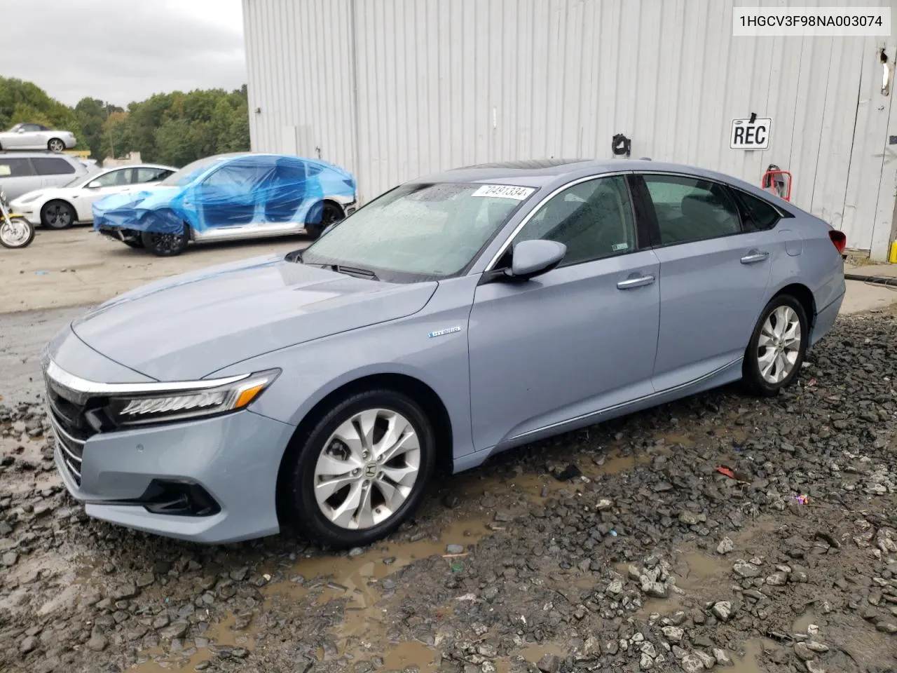 2022 Honda Accord Touring Hybrid VIN: 1HGCV3F98NA003074 Lot: 70491334