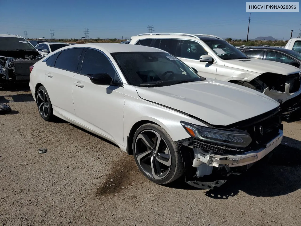 2022 Honda Accord Sport Se VIN: 1HGCV1F49NA028896 Lot: 70858894