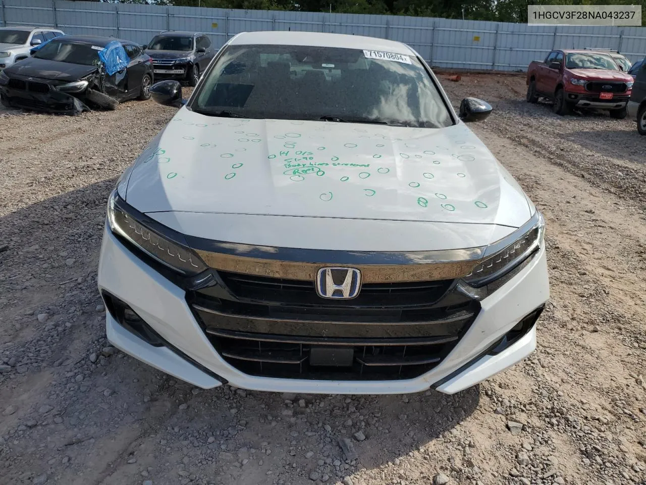 2022 Honda Accord Hybrid Sport VIN: 1HGCV3F28NA043237 Lot: 71570804