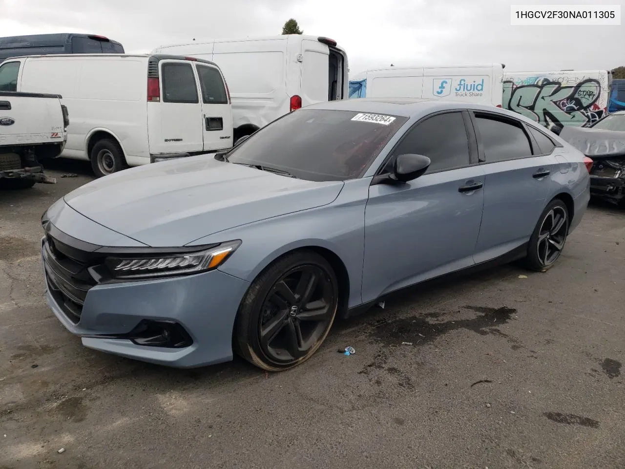 2022 Honda Accord Sport VIN: 1HGCV2F30NA011305 Lot: 71593264