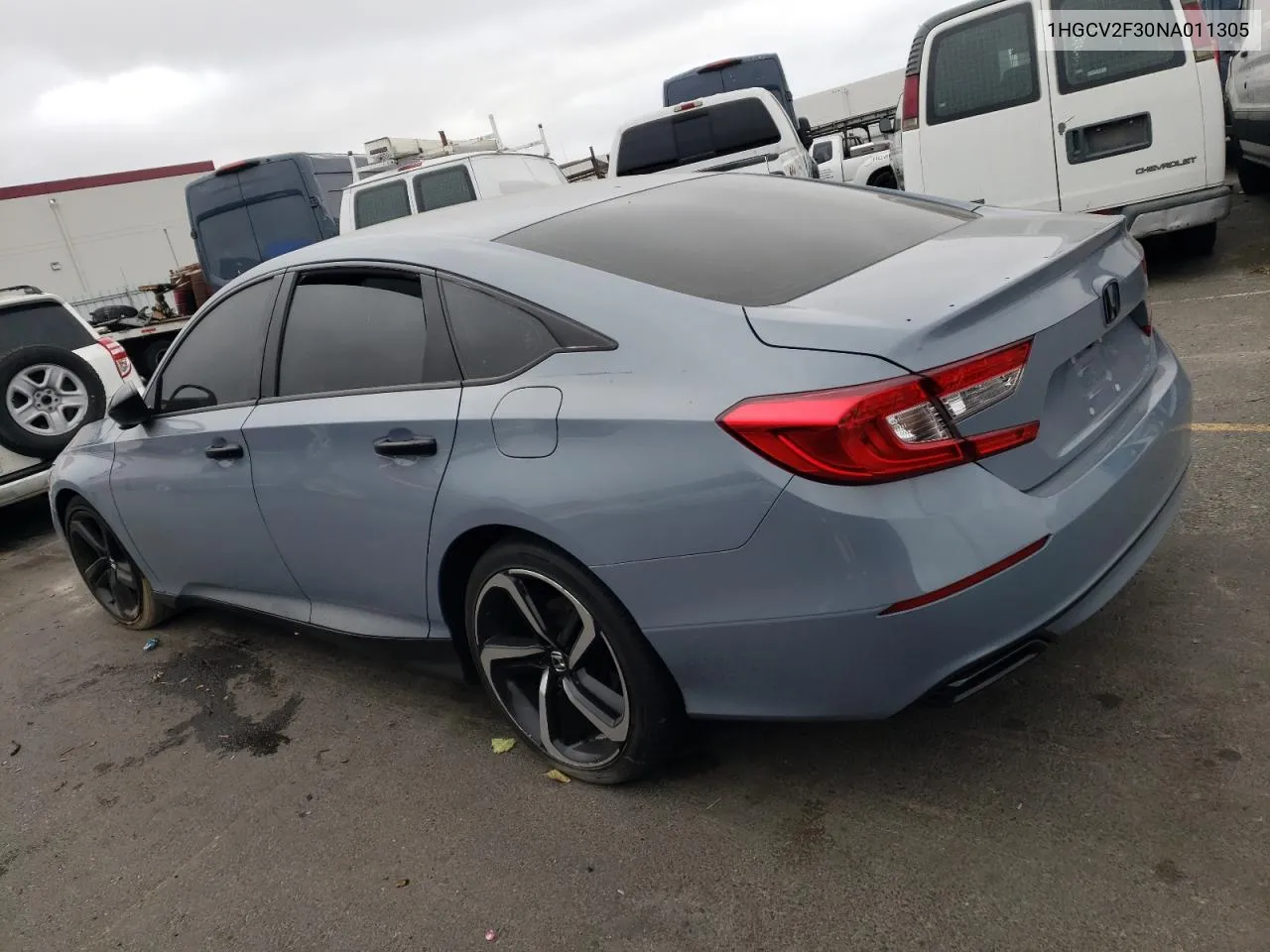 2022 Honda Accord Sport VIN: 1HGCV2F30NA011305 Lot: 71593264