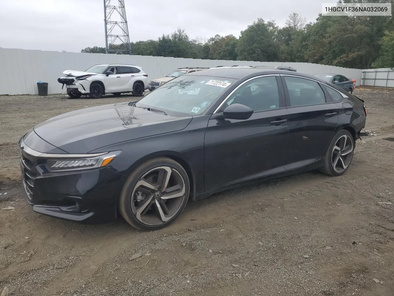 2022 Honda Accord Sport VIN: 1HGCV1F36NA032069 Lot: 71722174