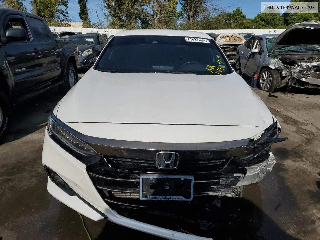 2022 Honda Accord Sport VIN: 1HGCV1F39NA031207 Lot: 71827304