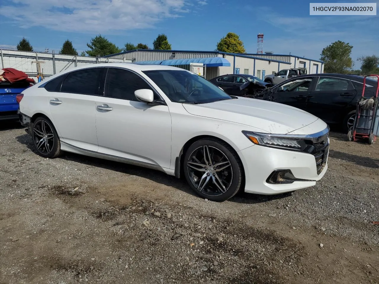 2022 Honda Accord Touring VIN: 1HGCV2F93NA002070 Lot: 71918964