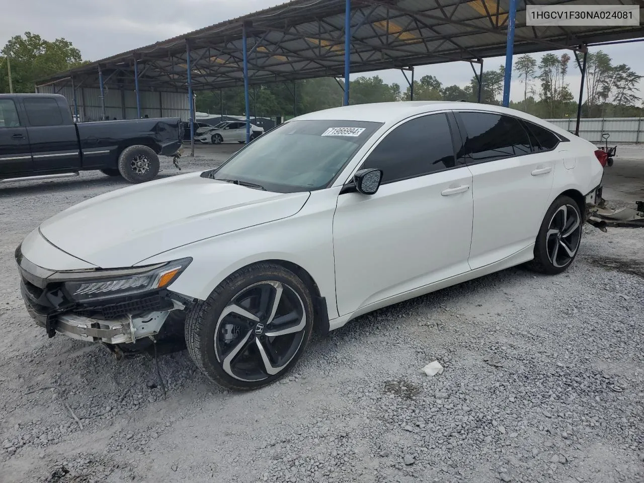 2022 Honda Accord Sport VIN: 1HGCV1F30NA024081 Lot: 71966994