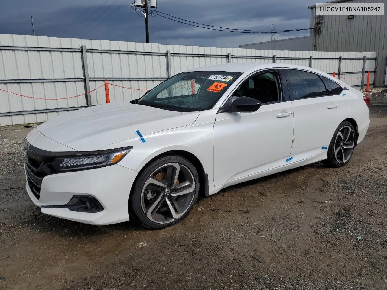 1HGCV1F48NA105242 2022 Honda Accord Sport Se