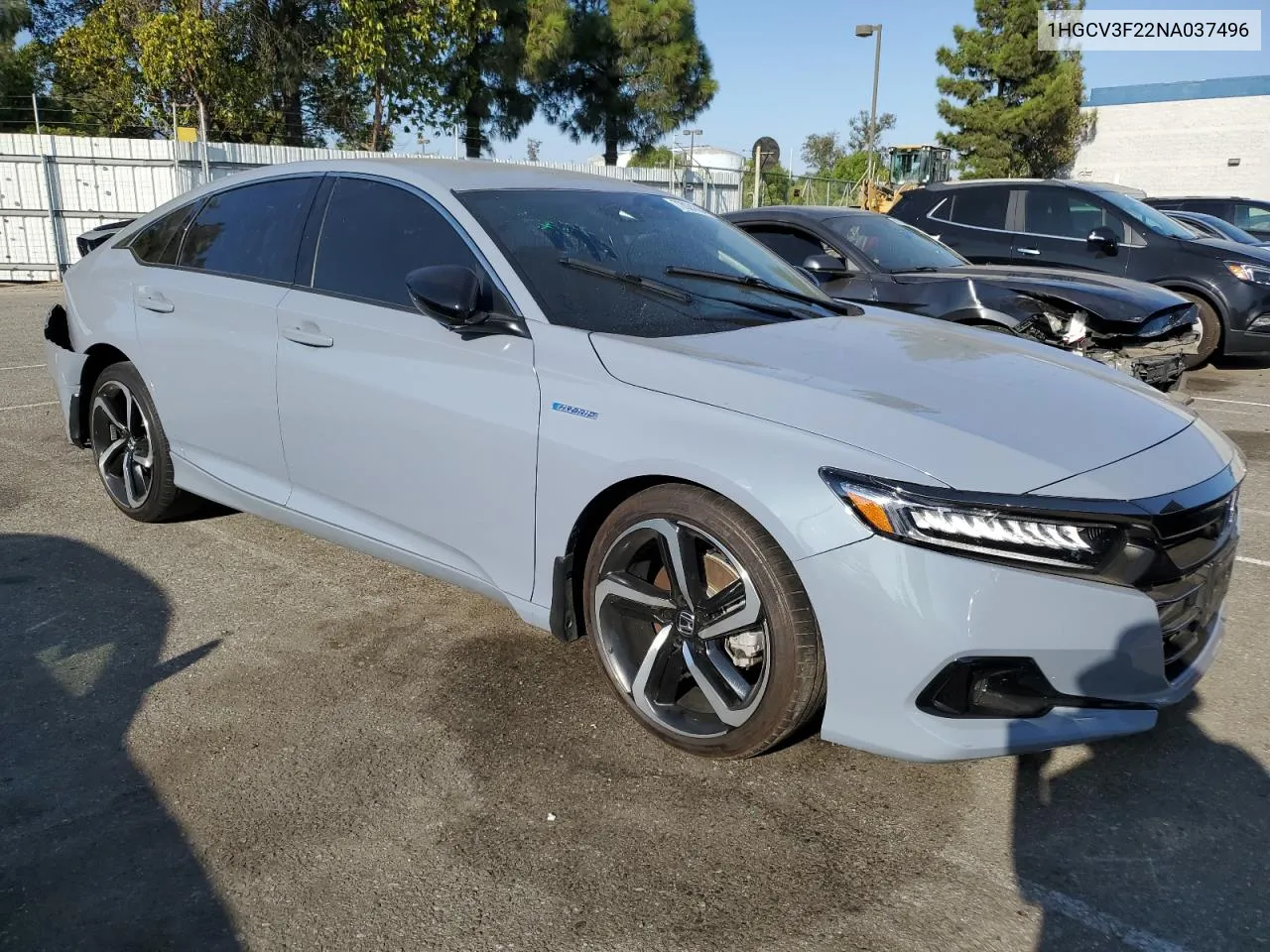 2022 Honda Accord Hybrid Sport VIN: 1HGCV3F22NA037496 Lot: 72024384