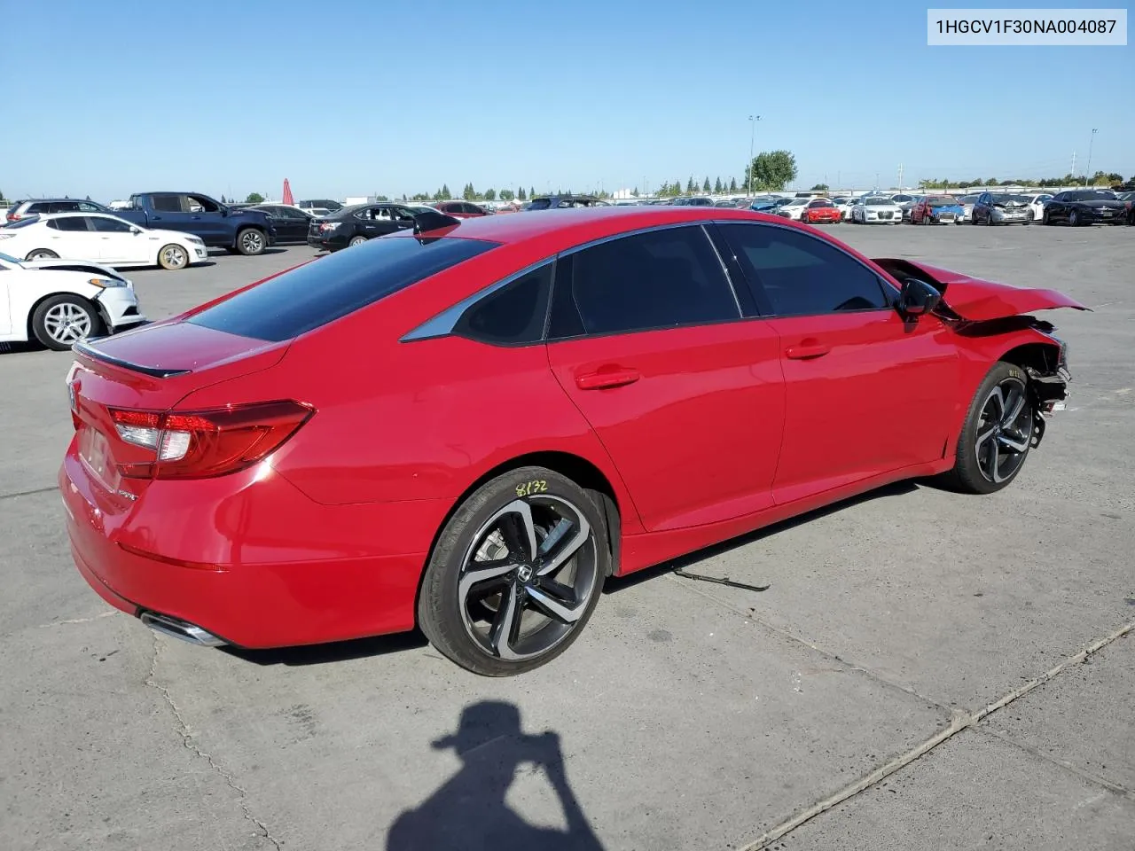 2022 Honda Accord Sport VIN: 1HGCV1F30NA004087 Lot: 72283934