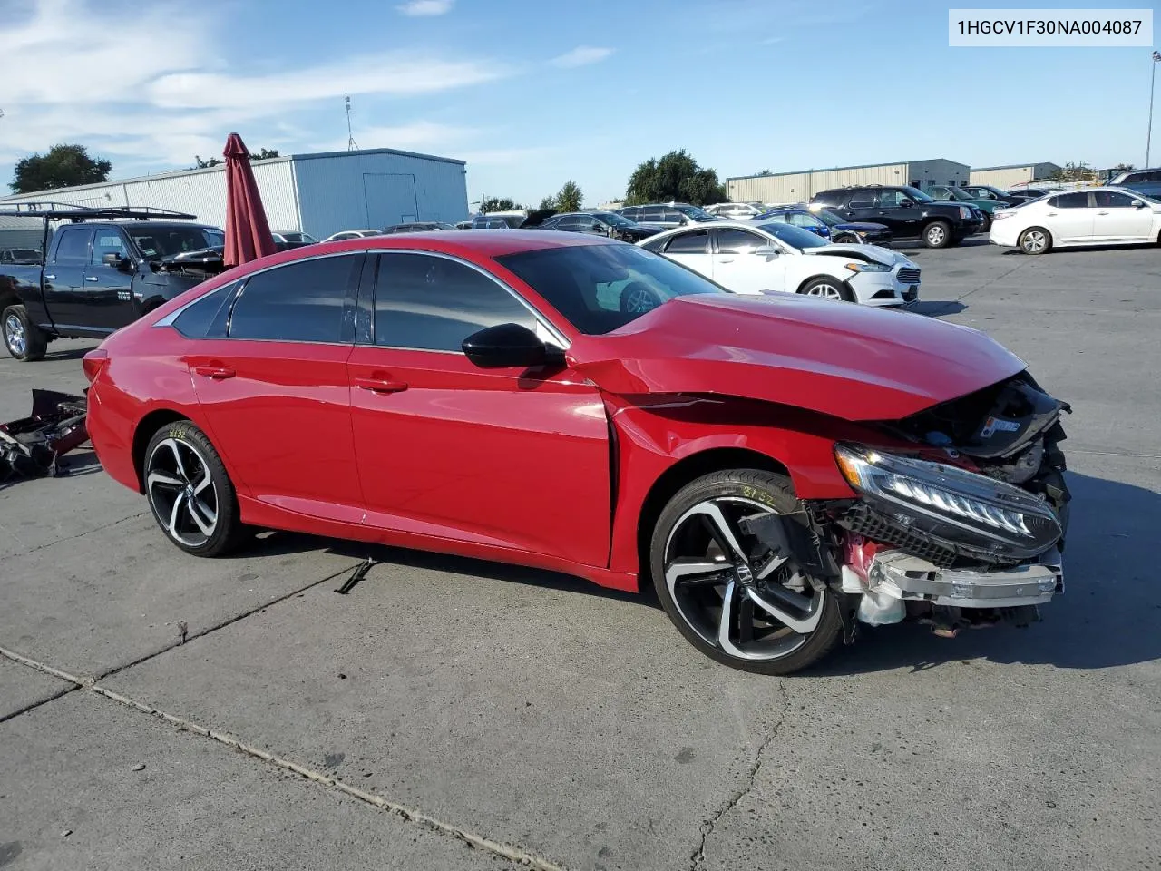 2022 Honda Accord Sport VIN: 1HGCV1F30NA004087 Lot: 72283934