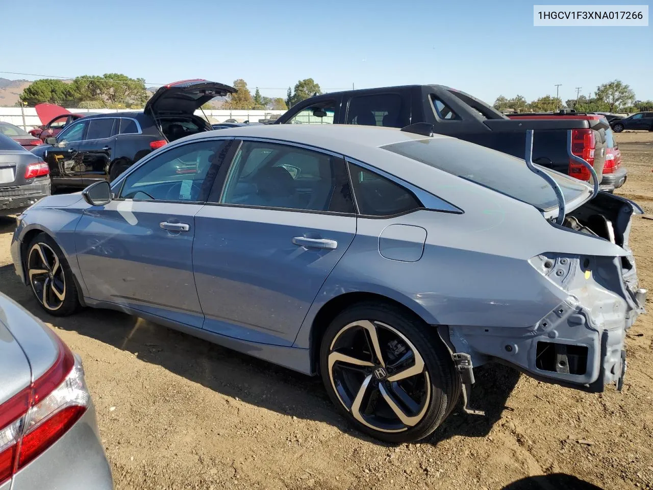 2022 Honda Accord Sport VIN: 1HGCV1F3XNA017266 Lot: 72542184