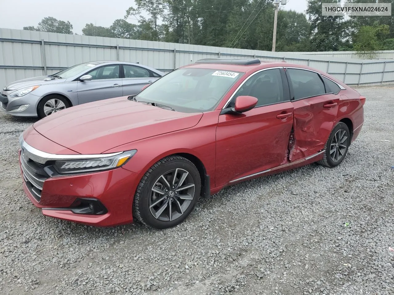 2022 Honda Accord Exl VIN: 1HGCV1F5XNA024624 Lot: 72563454