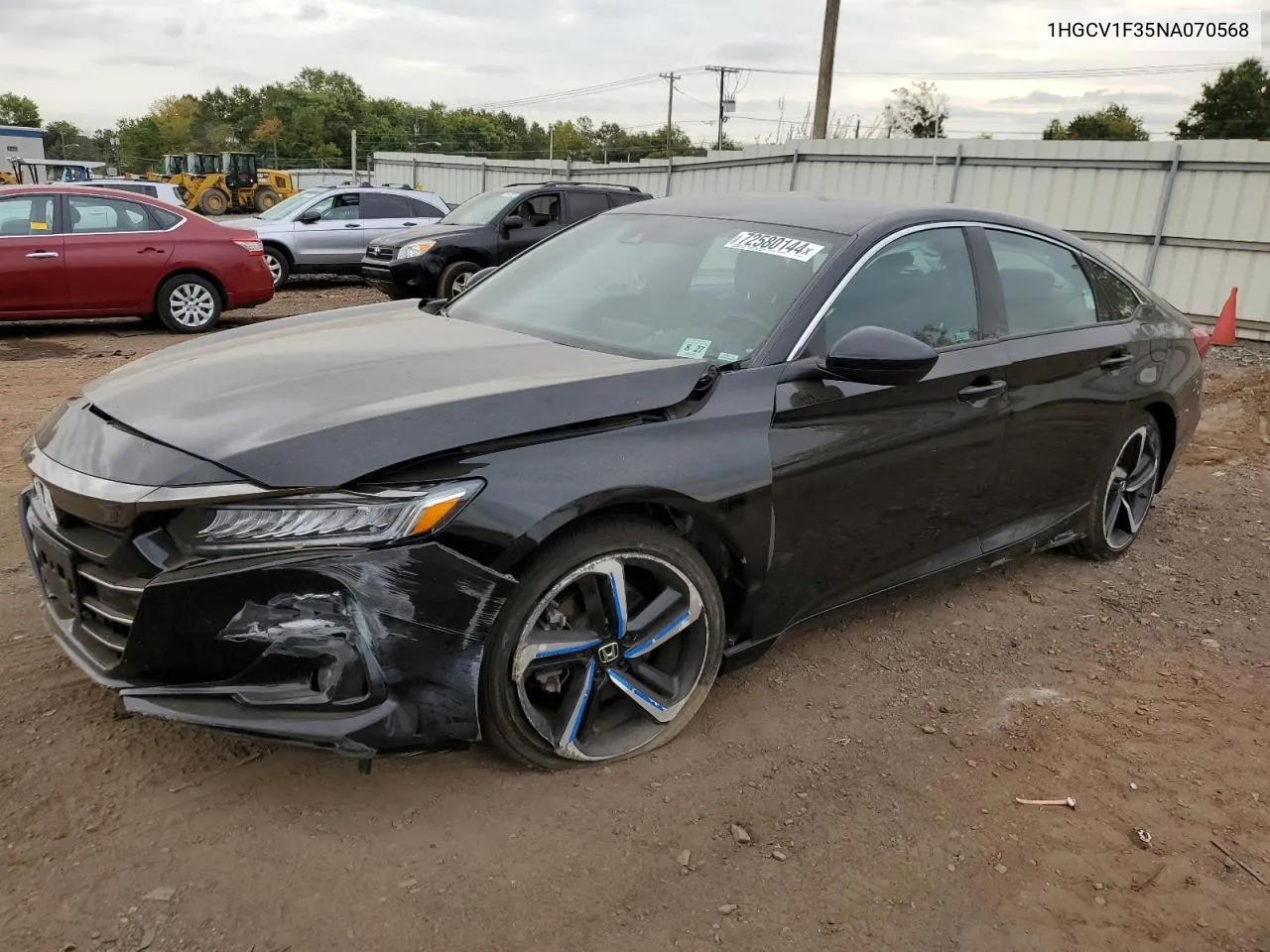 2022 Honda Accord Sport VIN: 1HGCV1F35NA070568 Lot: 72580144