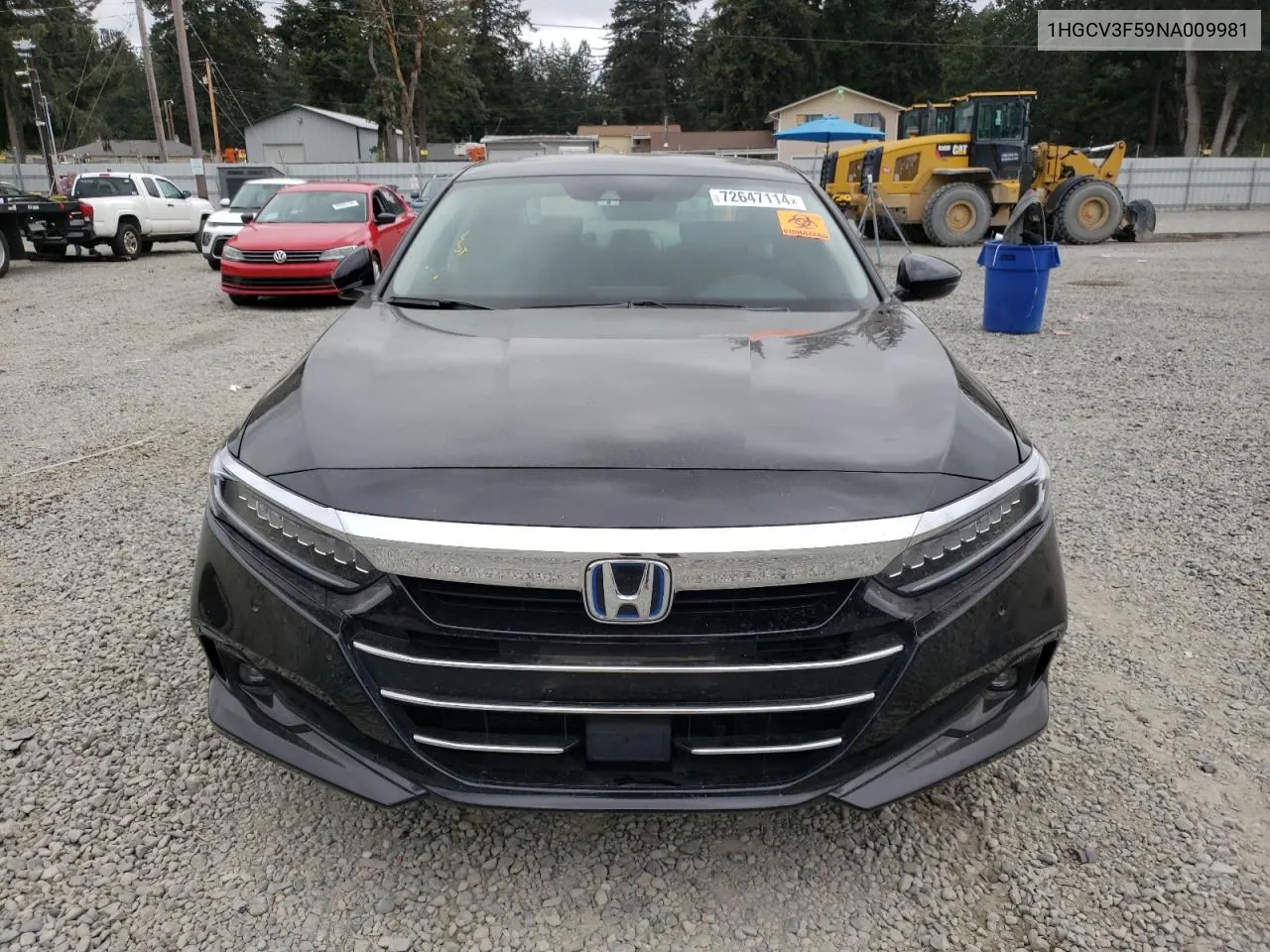 2022 Honda Accord Hybrid Exl VIN: 1HGCV3F59NA009981 Lot: 72647114