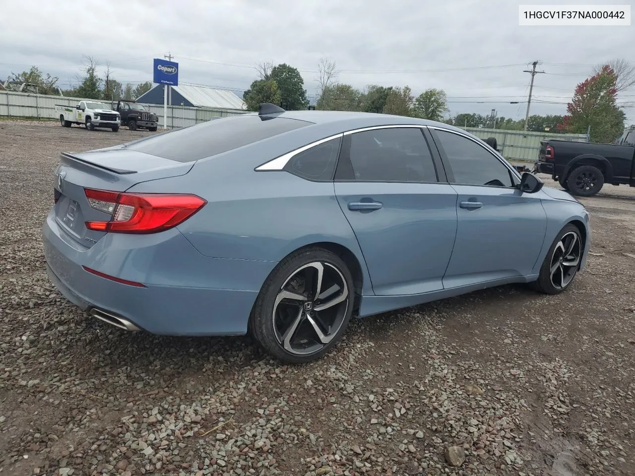 2022 Honda Accord Sport VIN: 1HGCV1F37NA000442 Lot: 72913074