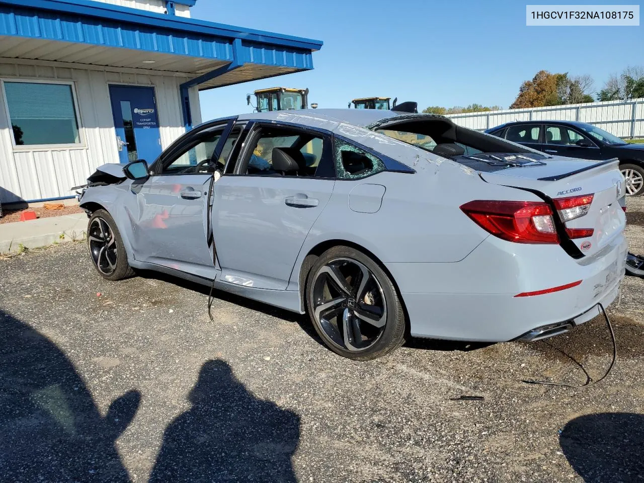 1HGCV1F32NA108175 2022 Honda Accord Sport