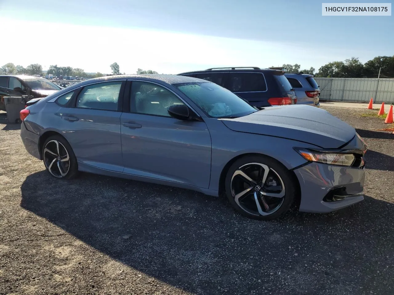 1HGCV1F32NA108175 2022 Honda Accord Sport