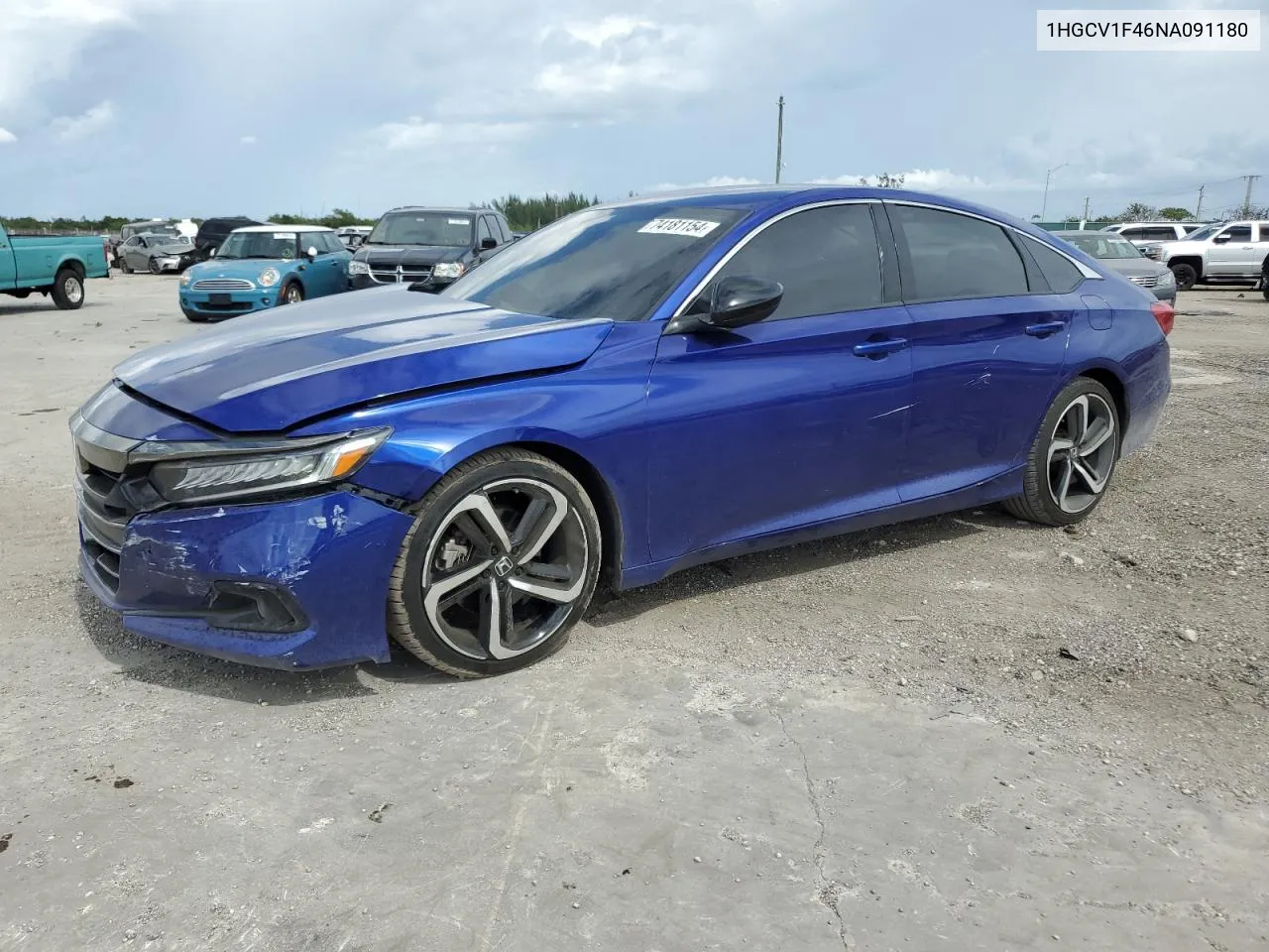 1HGCV1F46NA091180 2022 Honda Accord Sport Se