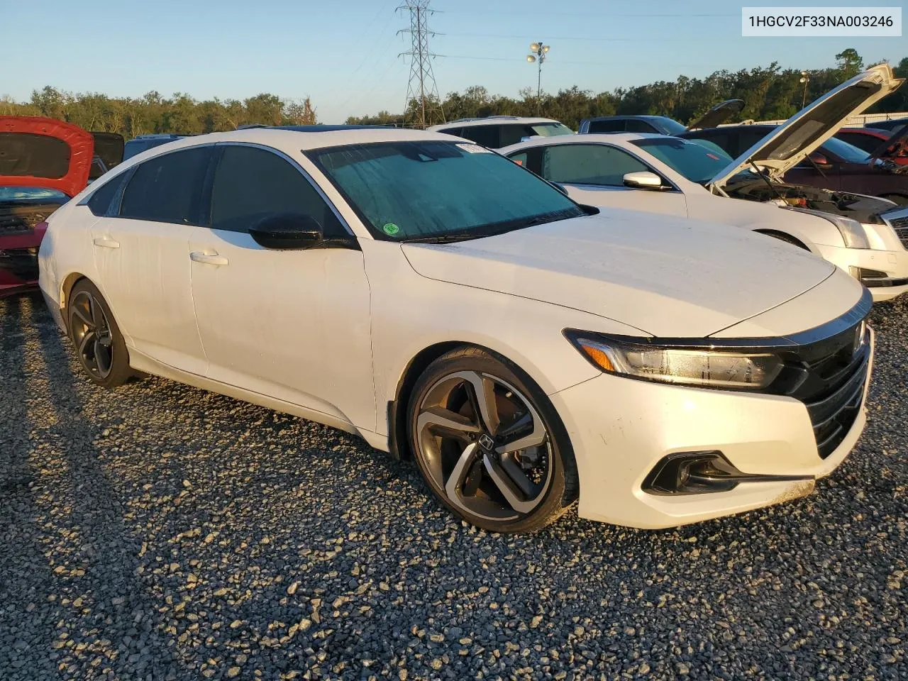 2022 Honda Accord Sport VIN: 1HGCV2F33NA003246 Lot: 76167104