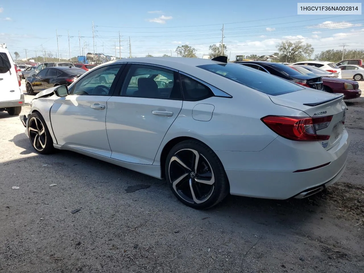 2022 Honda Accord Sport VIN: 1HGCV1F36NA002814 Lot: 76352254