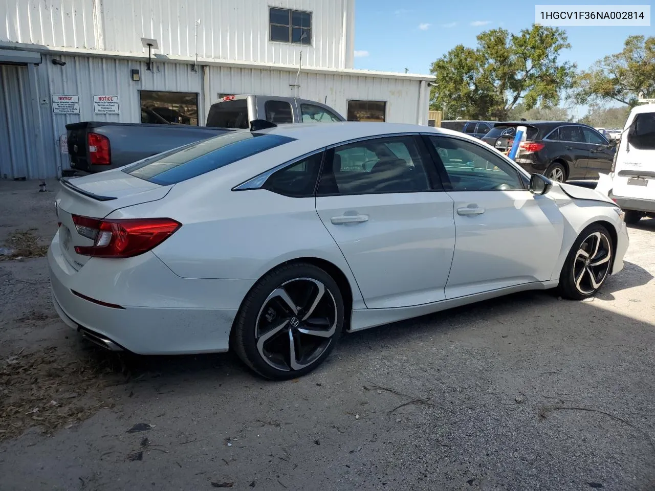 2022 Honda Accord Sport VIN: 1HGCV1F36NA002814 Lot: 76352254