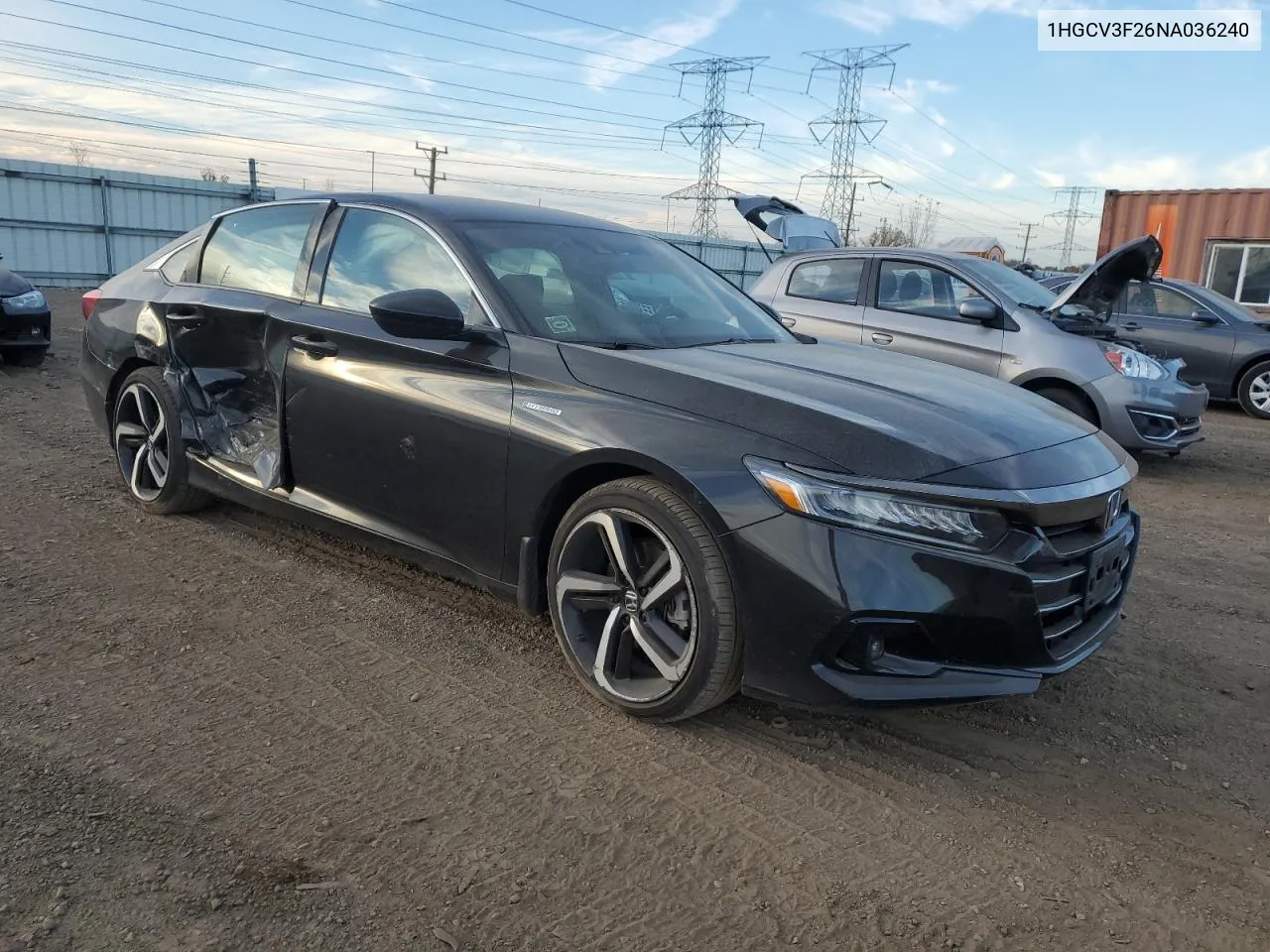 2022 Honda Accord Hybrid Sport VIN: 1HGCV3F26NA036240 Lot: 76760234