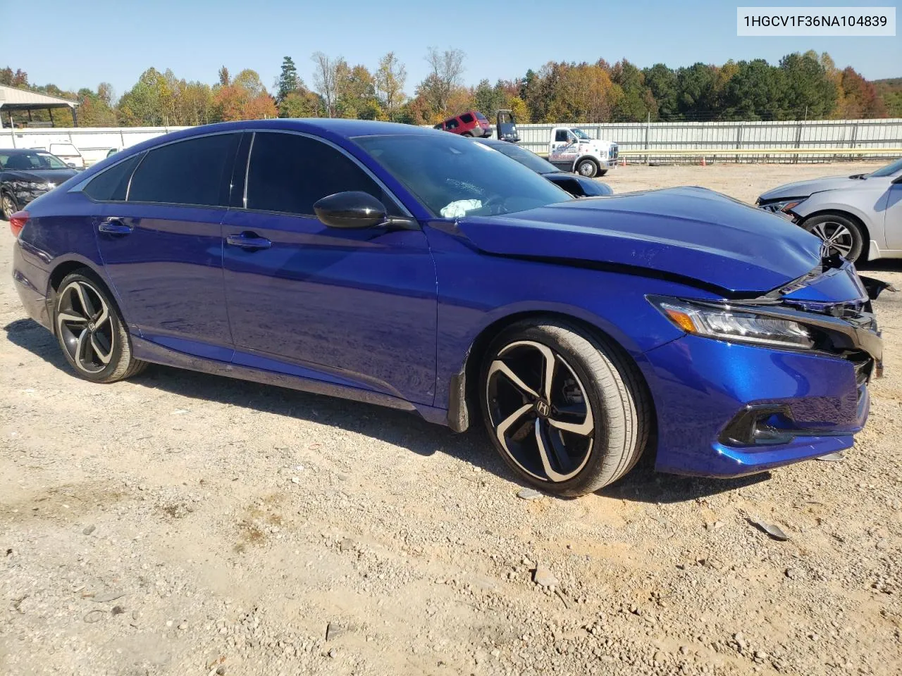 2022 Honda Accord Sport VIN: 1HGCV1F36NA104839 Lot: 77066424