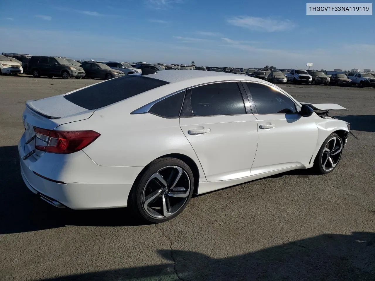 2022 Honda Accord Sport VIN: 1HGCV1F33NA119119 Lot: 77371284