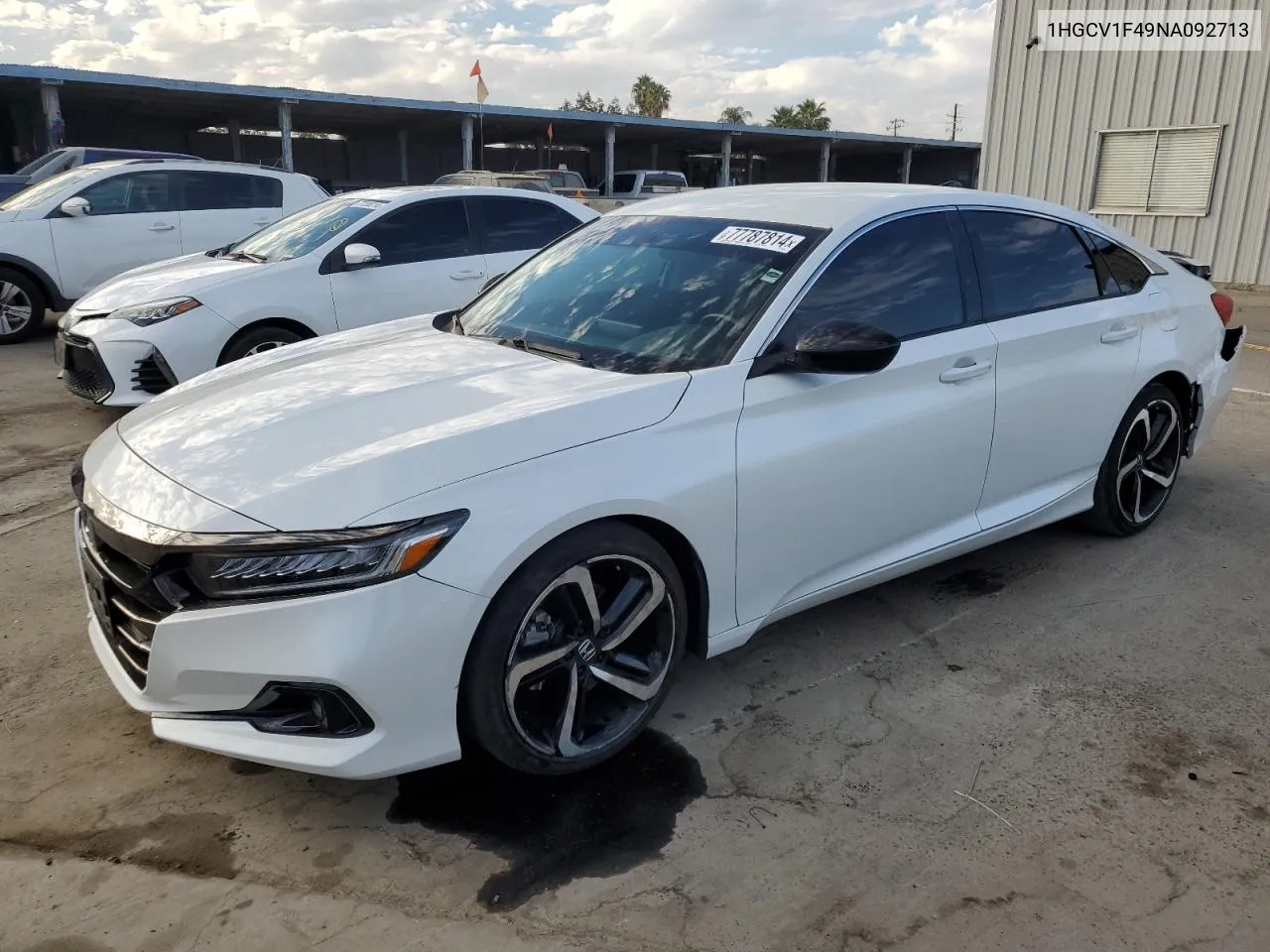 1HGCV1F49NA092713 2022 Honda Accord Sport Se