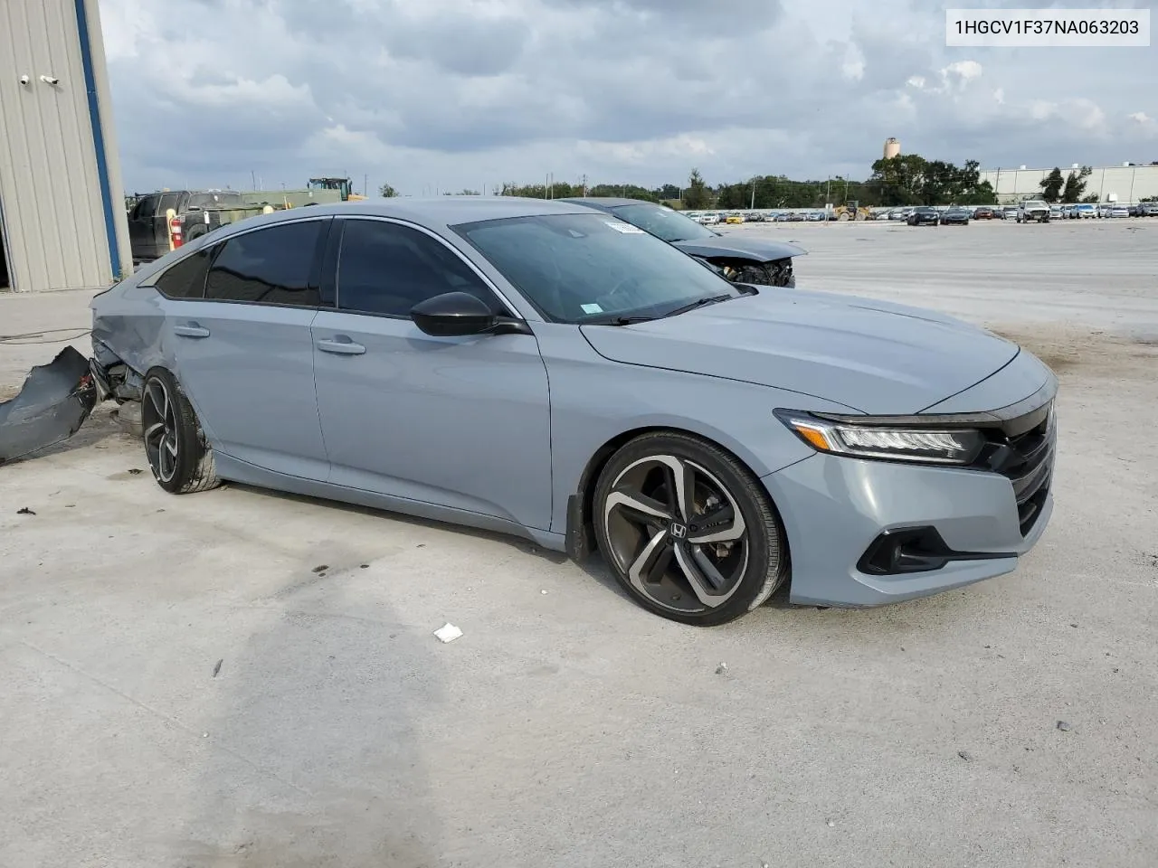 2022 Honda Accord Sport VIN: 1HGCV1F37NA063203 Lot: 77992934