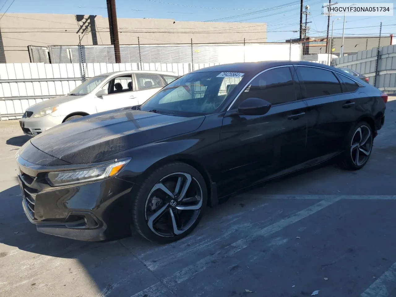 2022 Honda Accord Sport VIN: 1HGCV1F30NA051734 Lot: 78425564