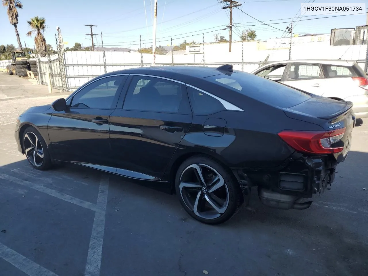 2022 Honda Accord Sport VIN: 1HGCV1F30NA051734 Lot: 78425564