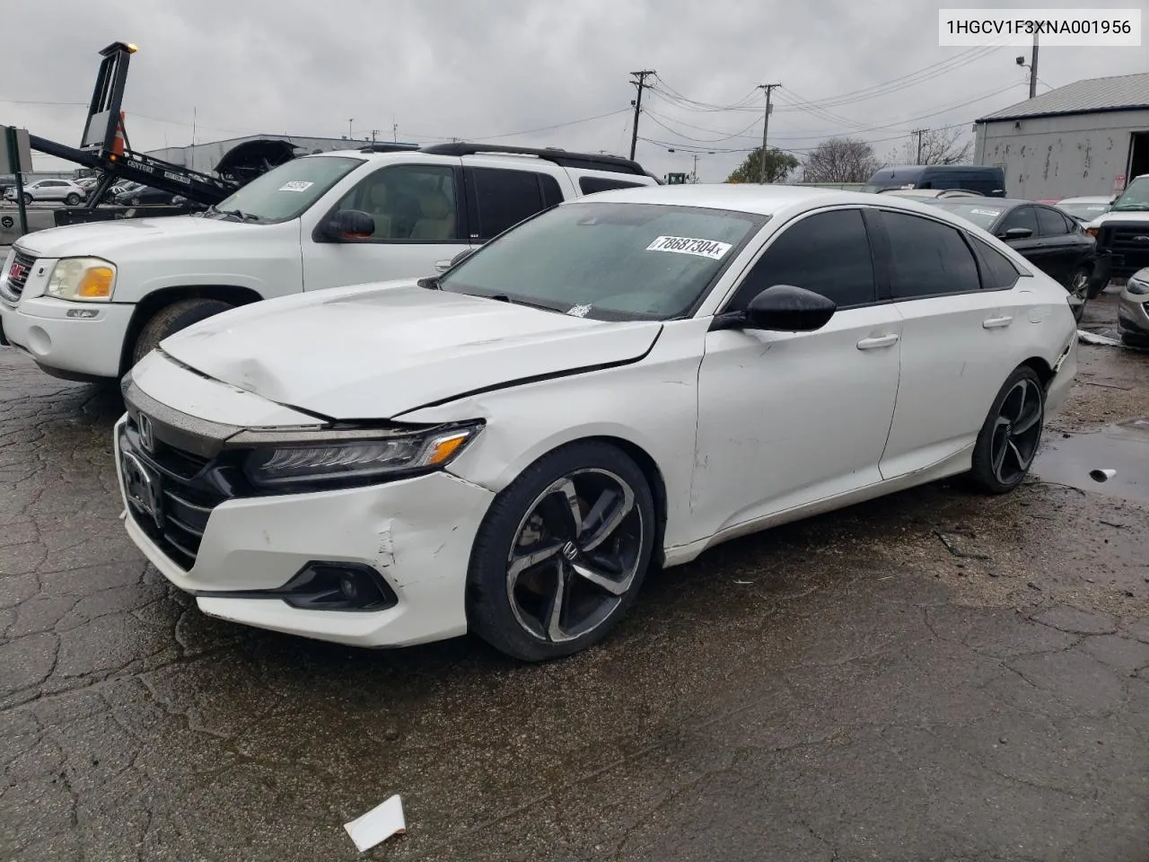 2022 Honda Accord Sport VIN: 1HGCV1F3XNA001956 Lot: 78687304