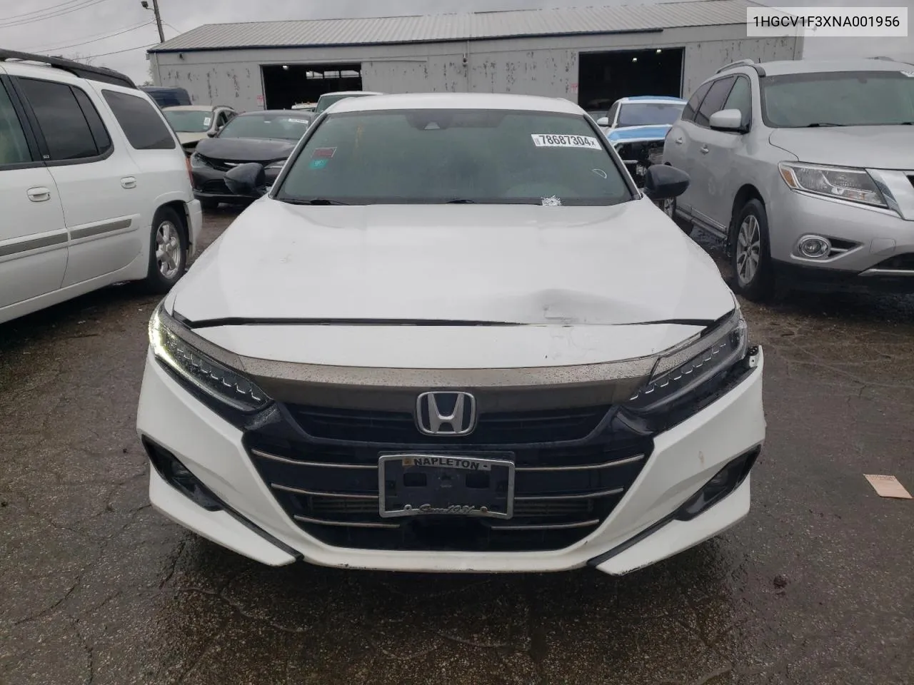 2022 Honda Accord Sport VIN: 1HGCV1F3XNA001956 Lot: 78687304