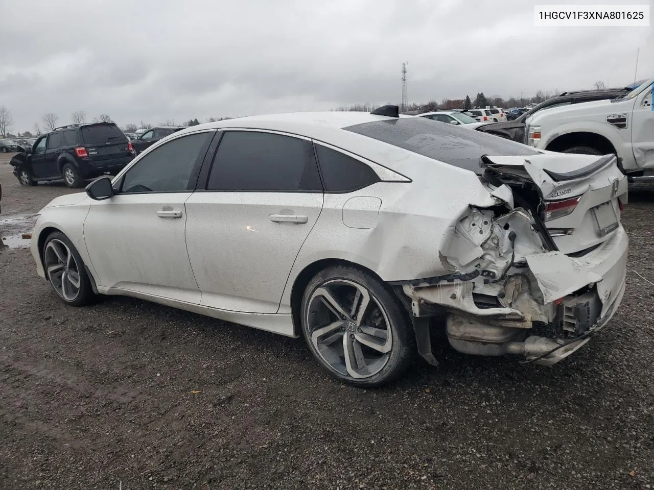 2022 Honda Accord Sport VIN: 1HGCV1F3XNA801625 Lot: 80768904