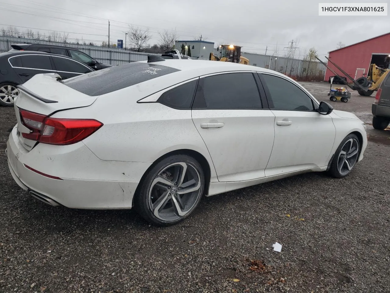 2022 Honda Accord Sport VIN: 1HGCV1F3XNA801625 Lot: 80768904