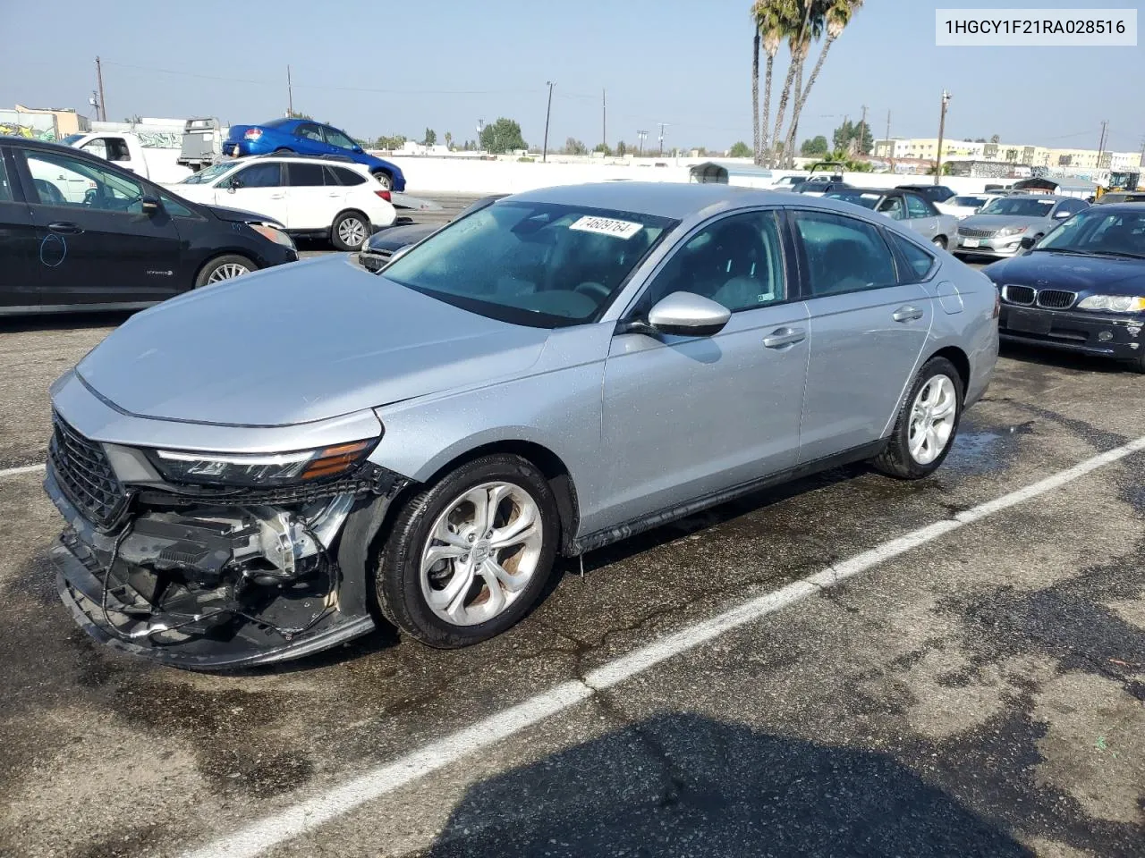 2024 Honda Accord Lx VIN: 1HGCY1F21RA028516 Lot: 74609764