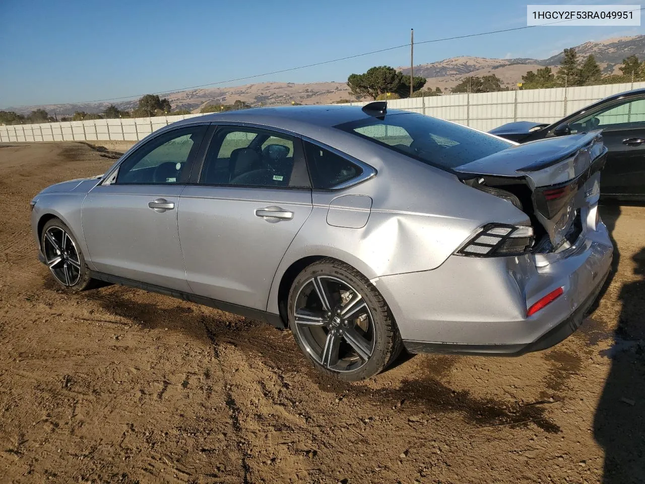 2024 Honda Accord Hybrid Sport VIN: 1HGCY2F53RA049951 Lot: 78240004