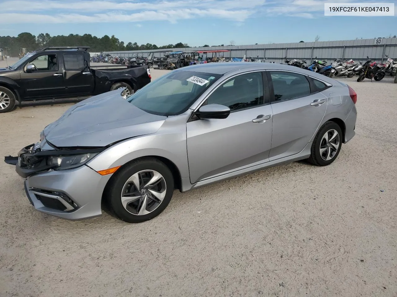 2019 Honda Civic Lx VIN: 19XFC2F61KE047413 Lot: 75334944