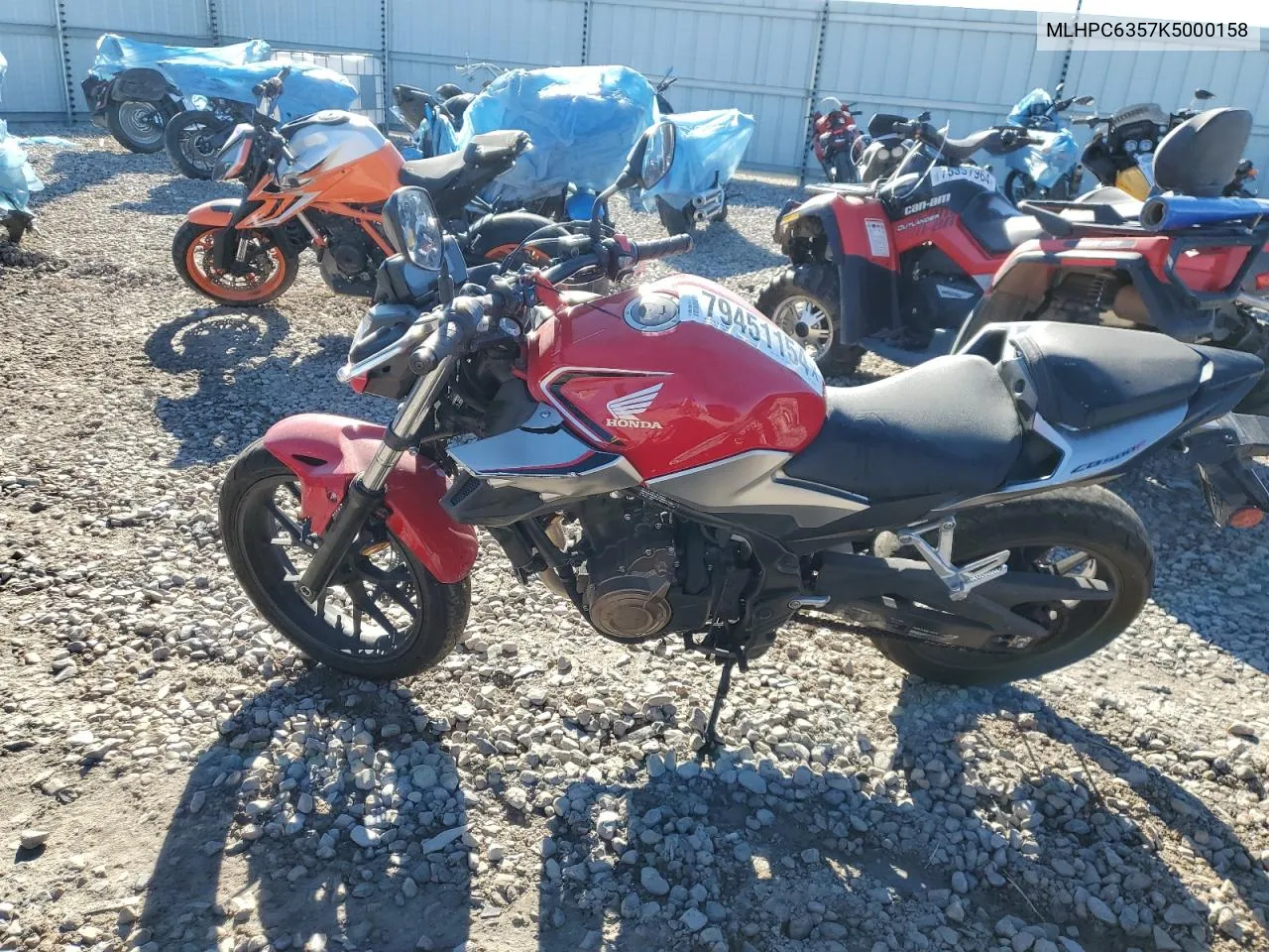 2019 Honda Cb500 Fa VIN: MLHPC6357K5000158 Lot: 79451154