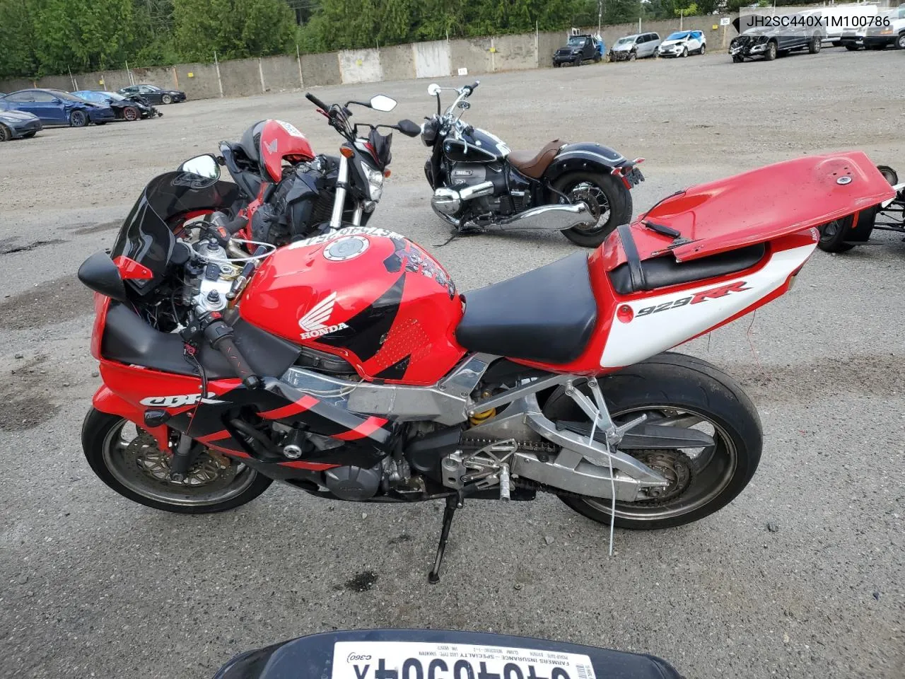 2001 Honda Cbr900 Rr VIN: JH2SC440X1M100786 Lot: 67546254