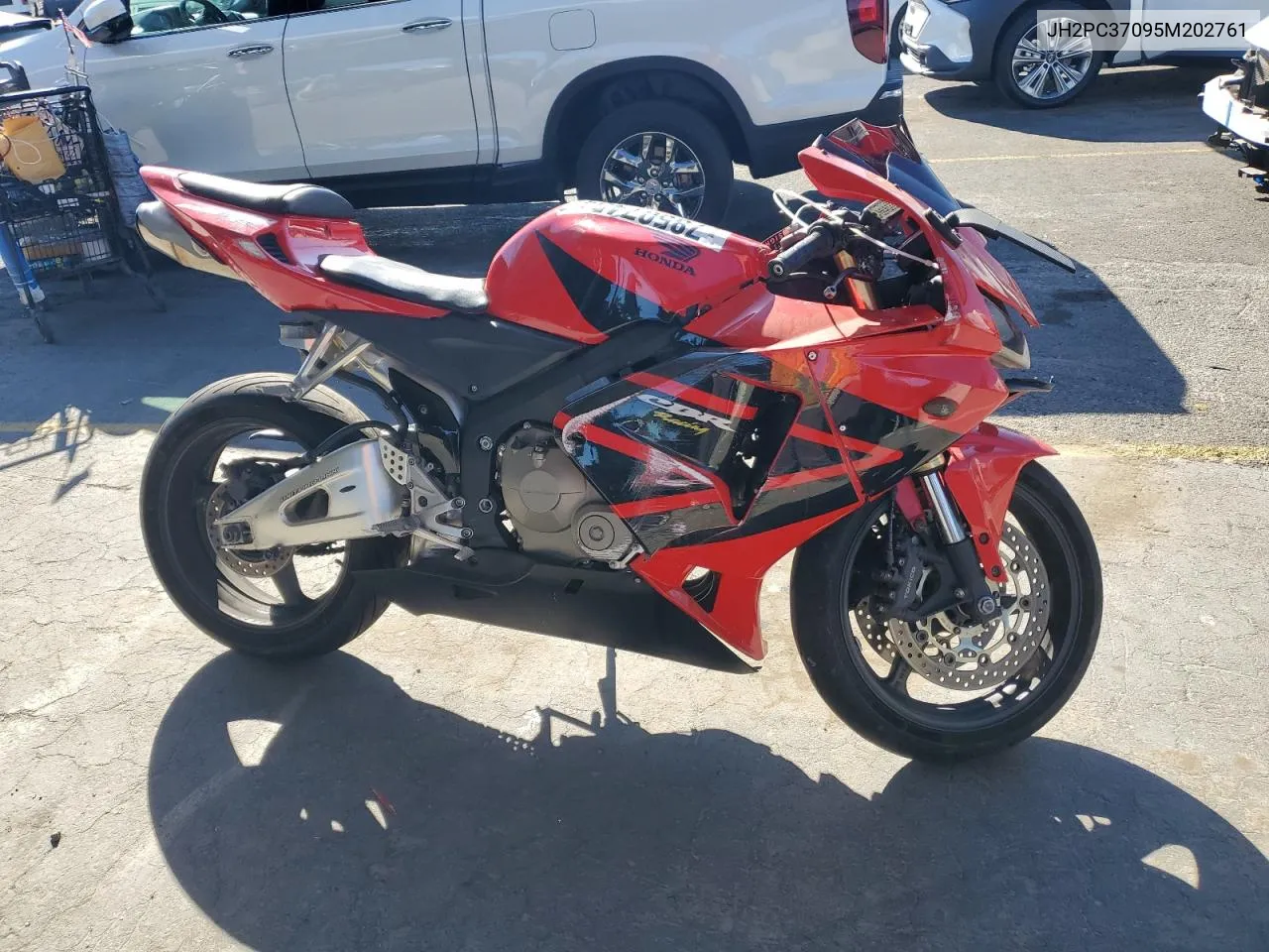 2005 Honda Cbr600 Rr VIN: JH2PC37095M202761 Lot: 78507454